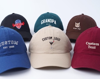 Custom Text Embroidered Hat,Personalized Cap with Name,Logo Baseball Cap,Gift For Bride,Dad Mom,Bachelorette Party,Christmas Gift,Custom hat