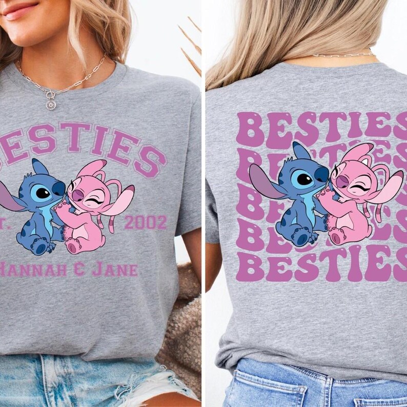 Stitch Angel Besties Sweatshirt, Disney Friends Matching Shirt, Stitch Angel Besties Shirt, Disney Stitch Shirt, Disney Besties Shirt image 8
