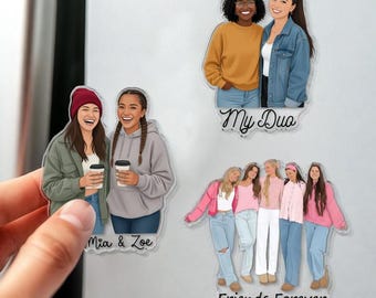 Personalized Photo Portrait Fridge Magnets, Custom Photo Best Friend Magnet, Besties Photo Magnet, Besties Gift, Galentines Day Gift