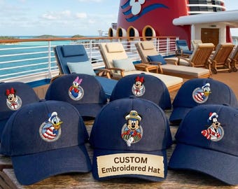 Disney Cruise Embroidery Hat, Personalized Family Vacation Baseball Cap, Custom Nautical Trip Gift
