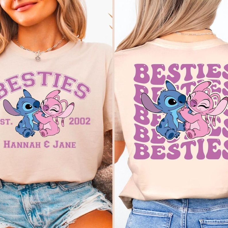 Stitch Angel Besties Sweatshirt, Disney Friends Matching Shirt, Stitch Angel Besties Shirt, Disney Stitch Shirt, Disney Besties Shirt image 1