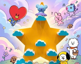 BT21 x McDonald's Happy Meal Figurenständer | Star & Clouds K-Pop Regal