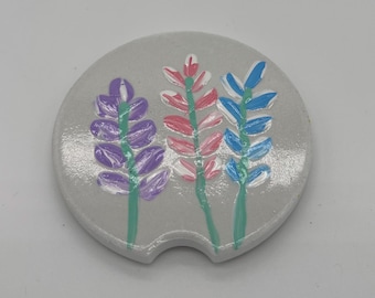 Ceramic Car Coaster (1pc) *flowers*