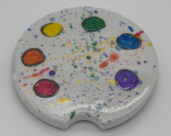 Ceramic Car Coaster (1pc) *rainbow*