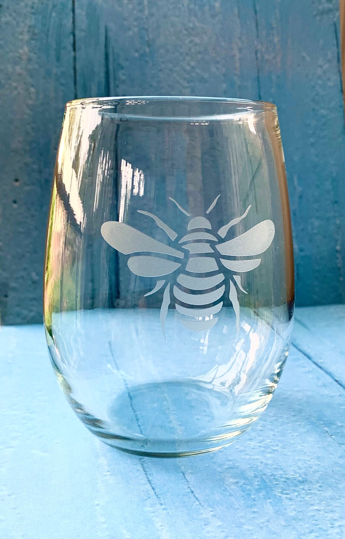 Bumble Bee GlassesCustom etched stemless wine glasses Gift Etsy
