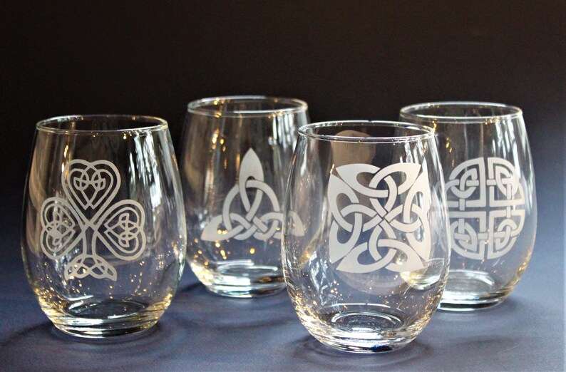 Celtic Collection Custom etched Glasses set of Etsy
