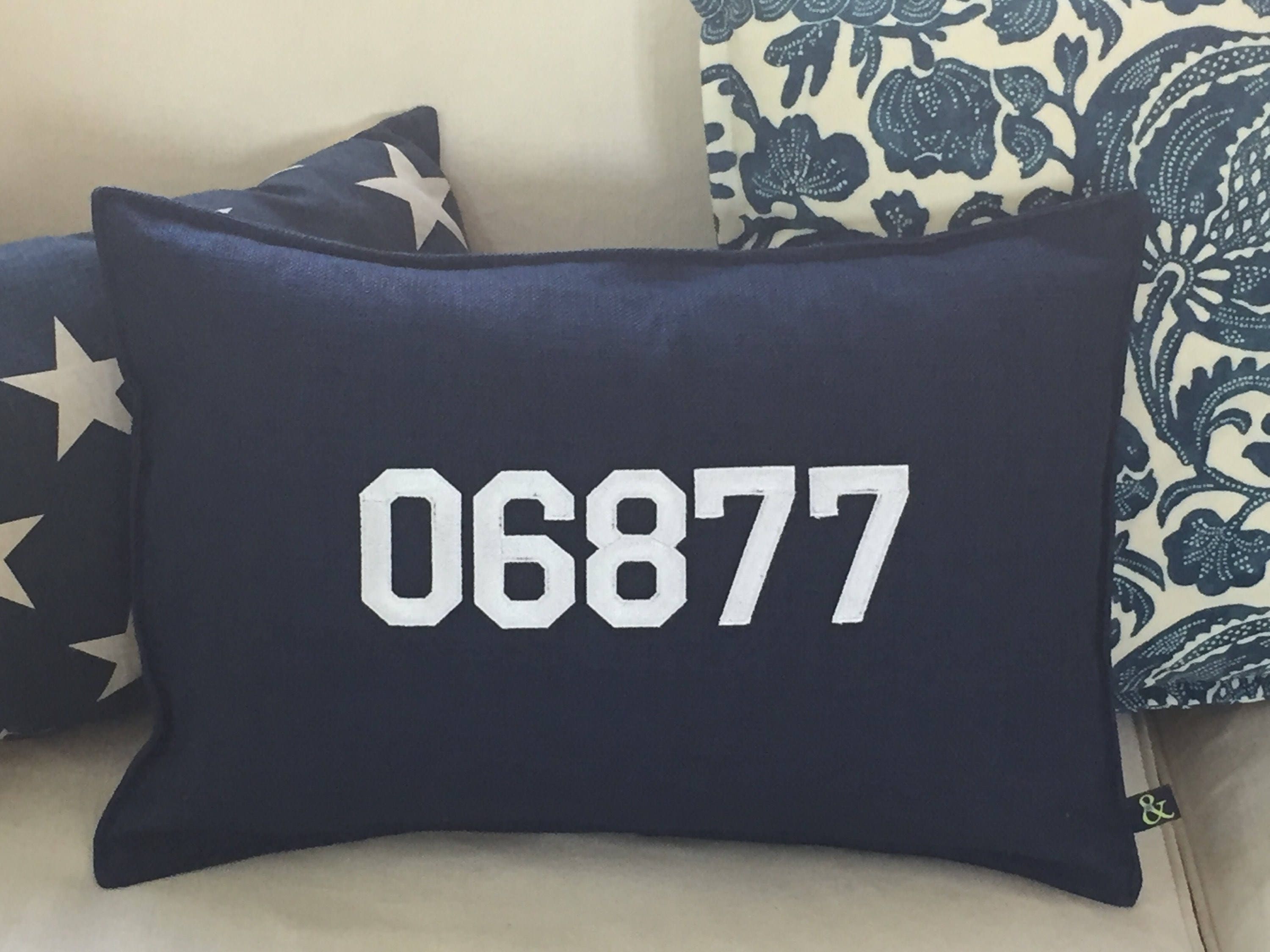 Custom Embroidered Zip Code Pillow Choice of Etsy