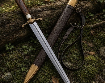 Handmade Long Handle Fantasy Display Sword – 42 Inch Decorative Replica with Custom Engraving
