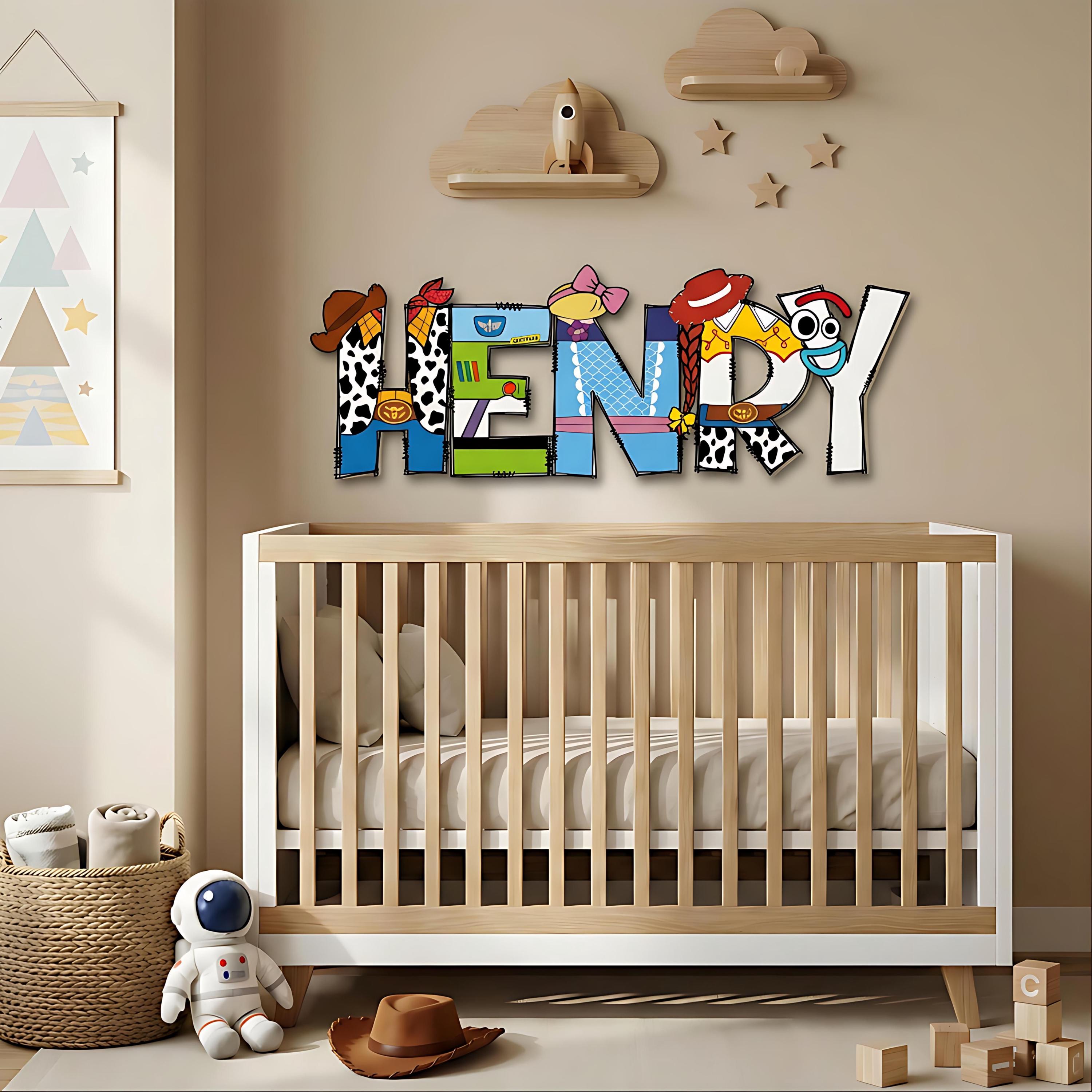 Toy Story Themed Letter Name Sign, Personalized Kids Room Decor, Custom ...