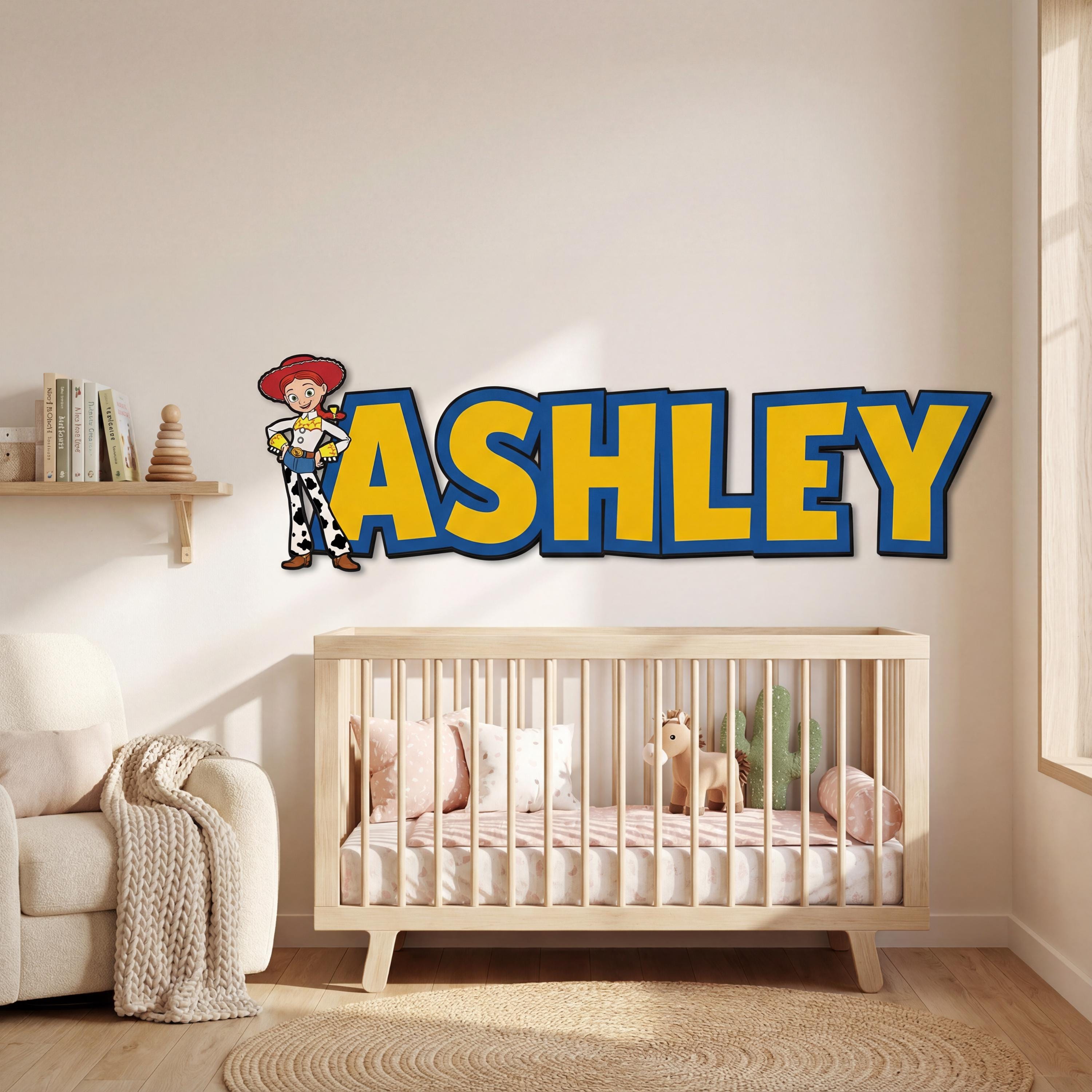 Toy Story Woody Custom Name Sign, Personalized Wooden Wall Decor, Kids ...