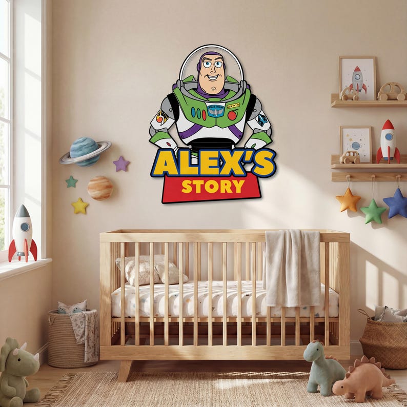 Toy Story Woody Custom Story Name Sign, Personalized Wooden Wall Decor ...