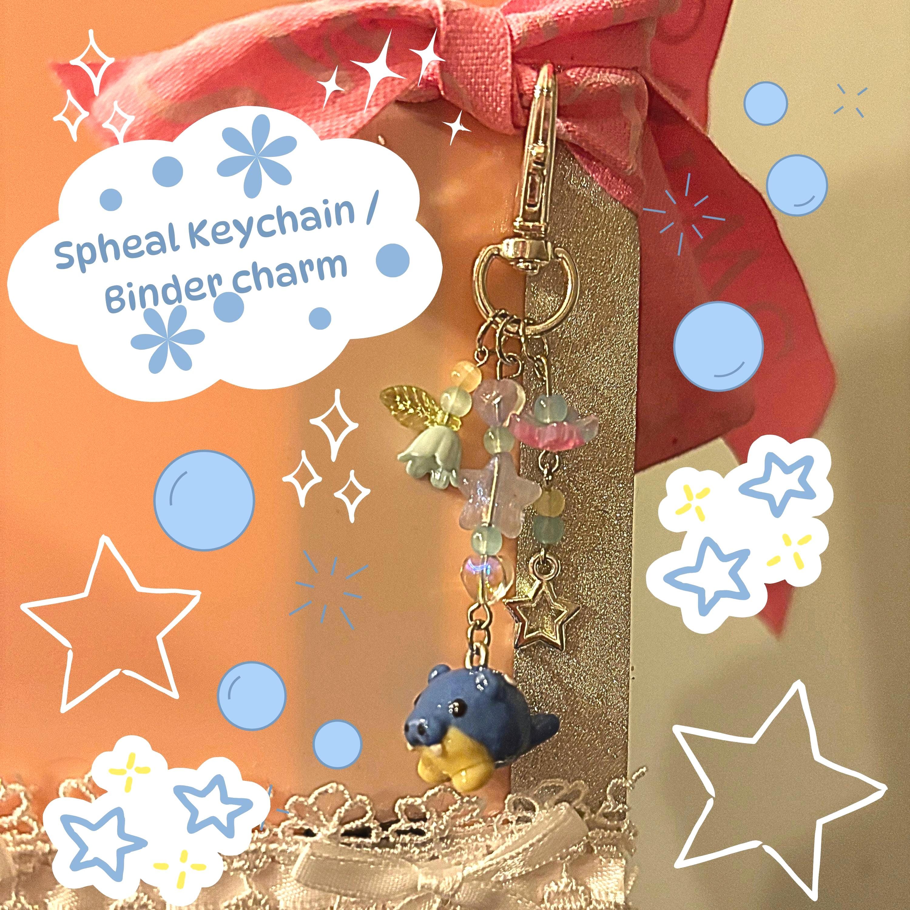 Cute Spheal Pokémon Keychain / Binder Charm / Bag Charm – Handmade