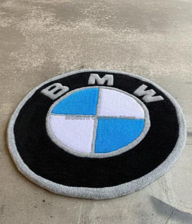 Tufting Rug Bmw Luxury Hand-tufted Automotive BMW Logo Rug, Modern 3D Carved Round Area ...