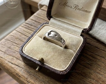 Anillo de hebilla de cinturón de plata, anillo de arnés ajustable, correa de hebilla para el dedo, anillo de cierre de cincha, regalo para mejor amiga