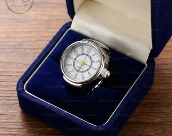 Vintage Functional Watch Ring Finger Clock Jewelry Mechanical Time Ring Wearable Timepiece Gift For Her