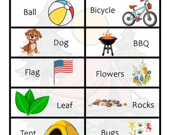 Natuurwandeling speurtocht voor kinderen | Afdrukbaar kampeerspel voor in de achtertuin of op de camping