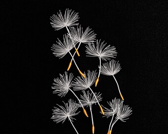 Dandelion Seeds Machine Embroidery Design, Whimsical Spores Pattern, Digital Download, PES DST JEF etc..., 9 Sizes Instant Download