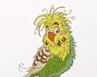 Parrot Machine Embroidery Design, Cute Bird Pattern, Anime Embroidery File, Kids Clothes Embroidery, PES DST JEF Digital Download..
