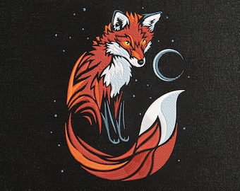 Cute Fox Machine Embroidery File, Fox Embroidery Design, Woodland Animal Embroidery, Fox Art Pattern, Wildlife Embroidery, Instant Download
