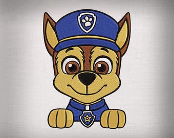 Police Dog Embroidery Design, Cartoon Puppy Embroidery File, Kids Dog Machine Embroidery Pattern, Cute Puppy PES DST JEF, Instant Download