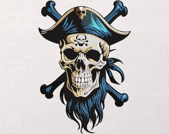 Ornate Skull Embroidery Design, Gothic Tattoo Style Machine Pattern (Instant Download)