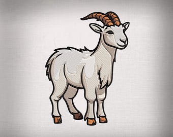 Farm Goat Embroidery Design, Machine Embroidery Pattern (DST PES JEF)