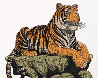 Tiger Embroidery Design For, Big Cat Machine Pattern, Wild Animal Stitch File, Anime Embroidery, PES DST JEF Download