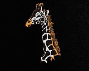 Giraffe Machine Embroidery Design, Realistic Anime Embroidery, Wildlife Stitch File for Jackets, Instant Download, PES DST JEF VP3