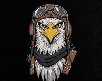 Bald Eagle Machine Embroidery Design, American Pride Machine Pattern, Majestic Bird of Prey Stitch File, Large Jacket Back Design.