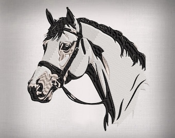 Realistic Horse Head Machine Embroidery Design, Anime Embroidery File, Western Decor (Instant Download) 09 Sizes in 08 Formats...