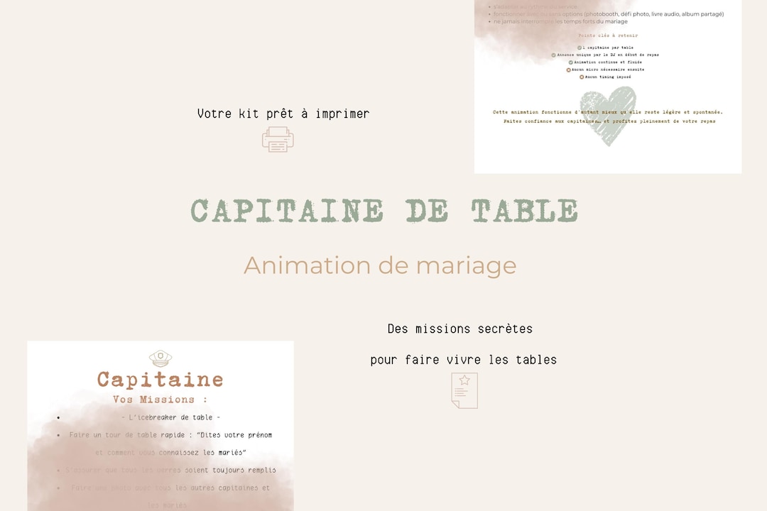 Table Captain Visual Printable Wedding Entertainment – Table Captain – Wedding Game to Liven ...