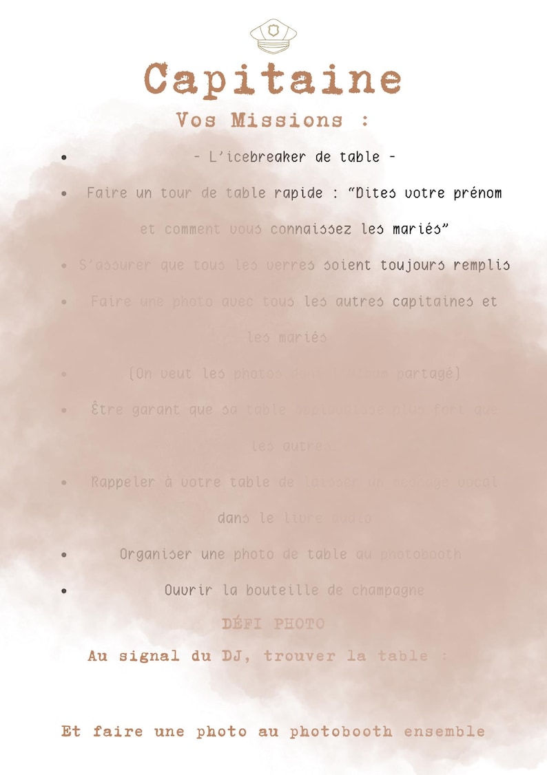 Capitainer Card Printable Wedding Entertainment – Table Captain – Wedding Game to Liven ...