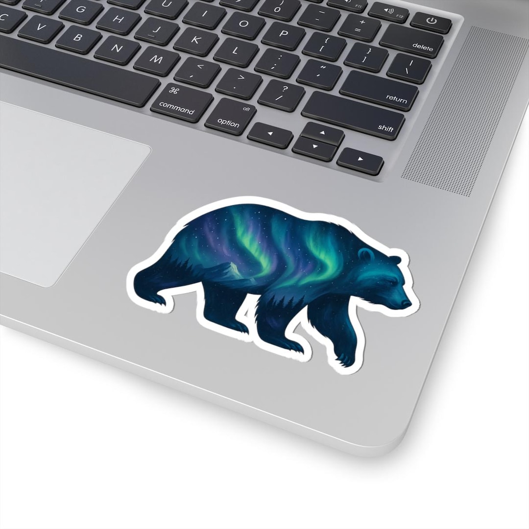 Aurora Bear Sticker | Northern Lights Vinyl Decal - Etsy