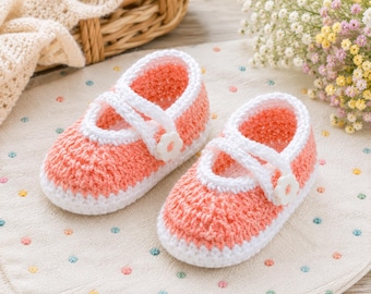Molde em PDF para Sapatinhos de Crochê para Bebê, Sapatinhos de Bebê Lavanda, Botinhas de Crochê para Bebê, Molde para Sapatinho de Bebê Menina, Sapatilhas para Recém-Nascida, Modelo Mary Jane - Download Imediato