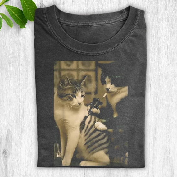 Gangster Cat Shirt, Cool Cat Shirt, Funny brainrot shirt, meme humor tee, funny animal shirt, Grumpy Cat Mugshot Shirt, Anti Social Cat Tee