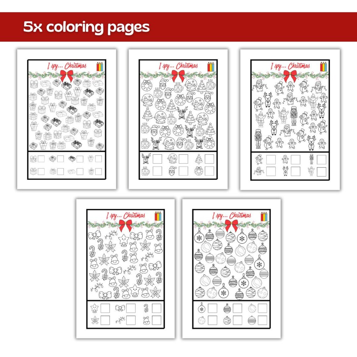 I Spy Christmas | Christmas Search | Printable Worksheets | Preschool ...