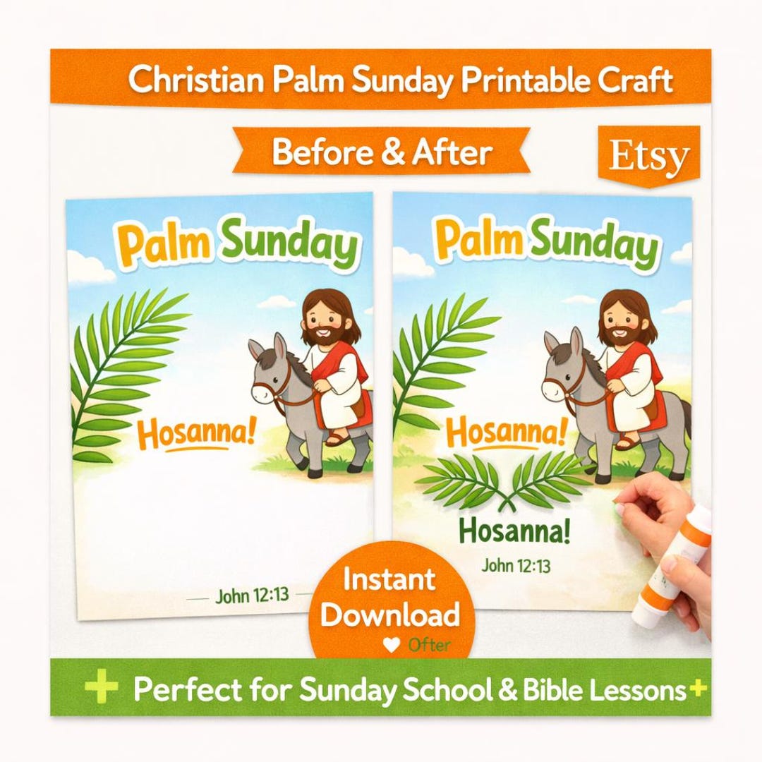 Palm Sunday Craft Printable for Kids | Before & After Activity ...