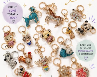 Rhinestone Animal Keyring | Mystery Sparkle Friend Adoption Pack (Blind Bag)