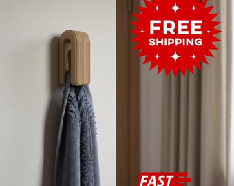 U Shape Gravity Wall Hook – Ribbed No Drill Towel Holder, Modern Design