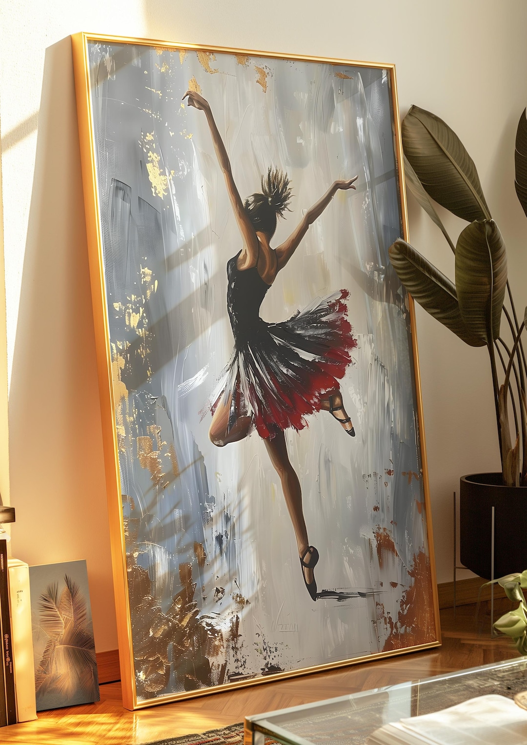 Ballet Dancer Wall Art, Elegant Ballerina Painting, Modern Dance Art ...