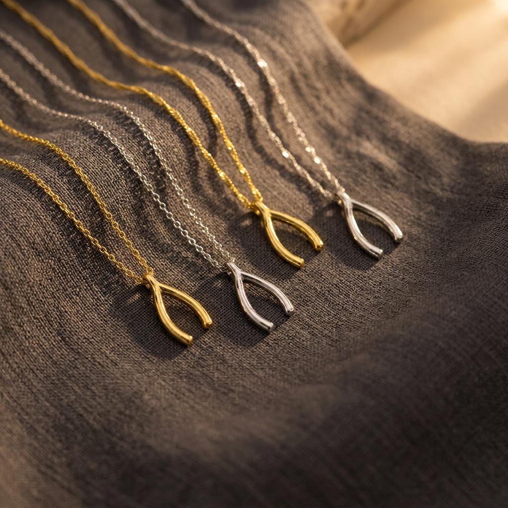 Gold Dainty Wishbone  Necklace, Good Luck Jewelry, Tiny Lucky Necklace, Dainty Necklace, Graduation Gift, Best Friend Gift