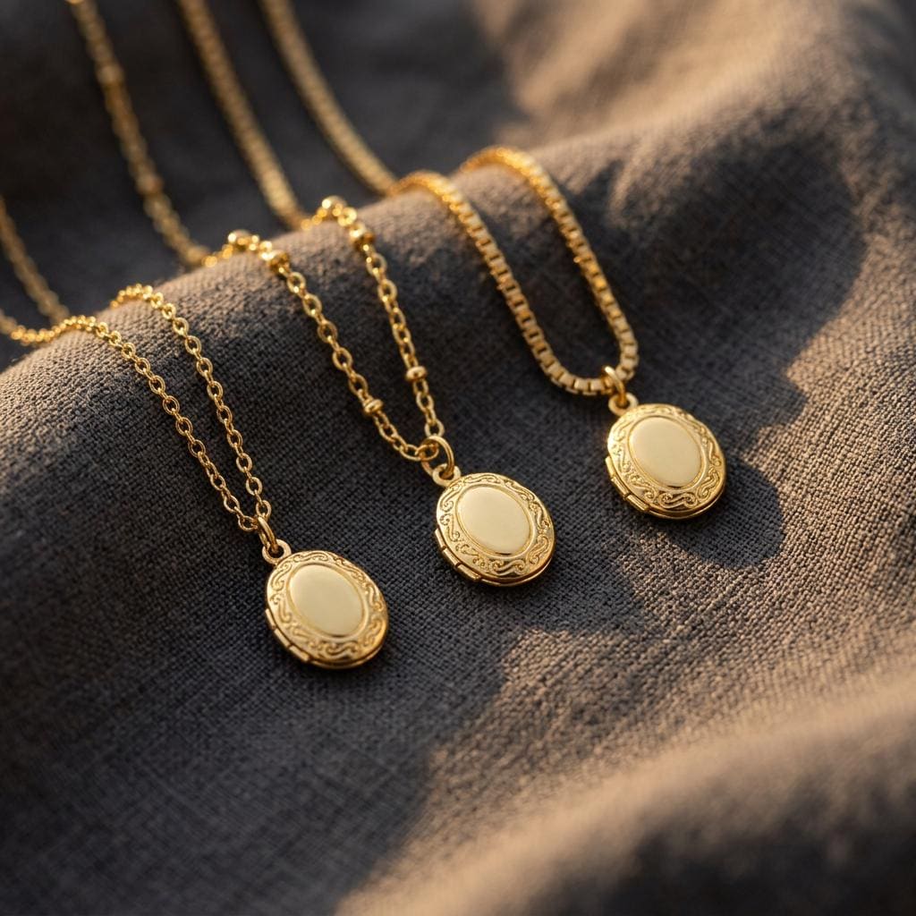 Tiny Gold Oval Locket with Photos, Gold Locket Necklaces,Anniversary Gift for Her,Gold Locket, 18k Gold Plated, Gift for Her, Mom