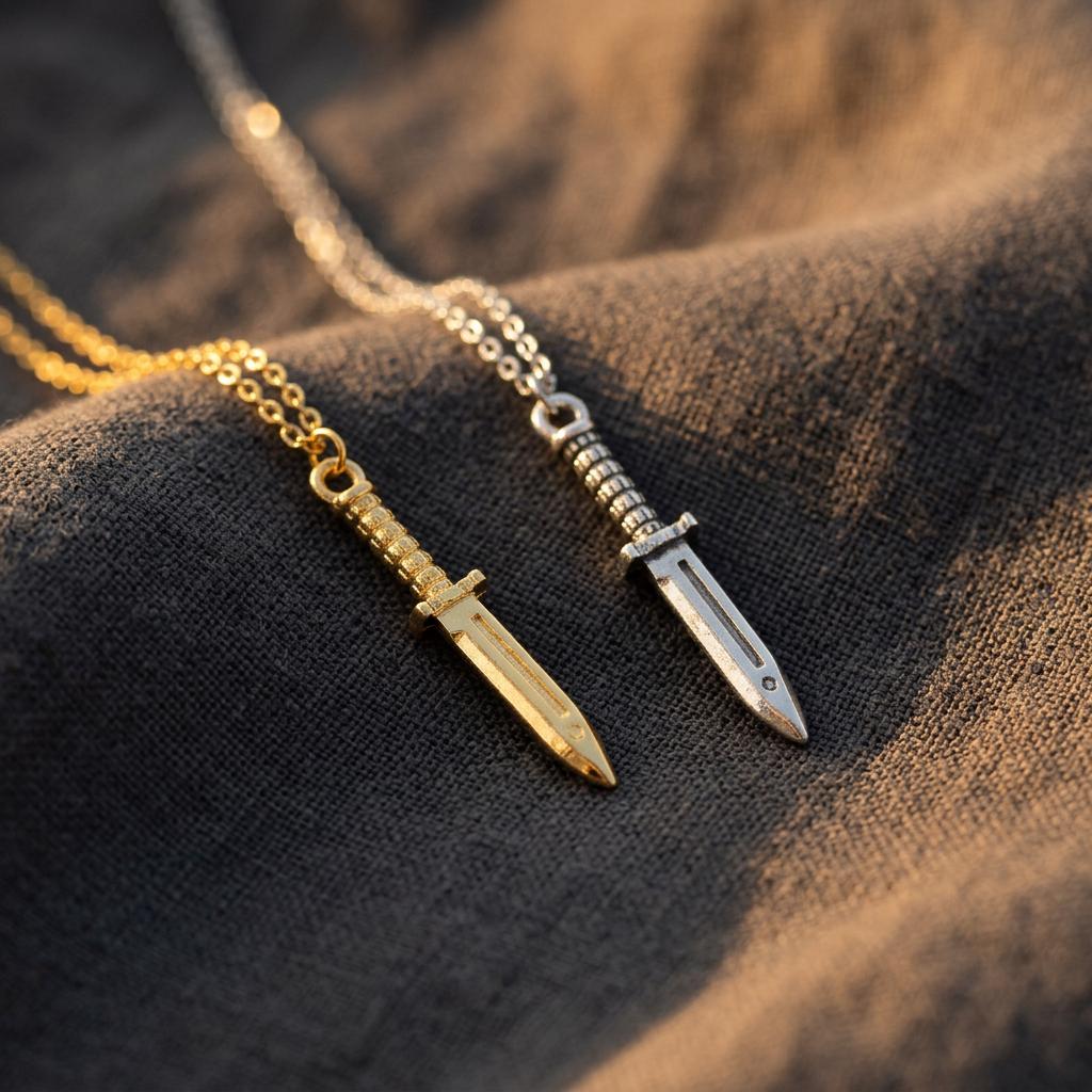 Dagger Necklace,Edgy Jewelry,Layering Necklace,Goth Style,Knife Charm,Badass Style,Sword Charm,Layering Necklace,Adventurer Gift