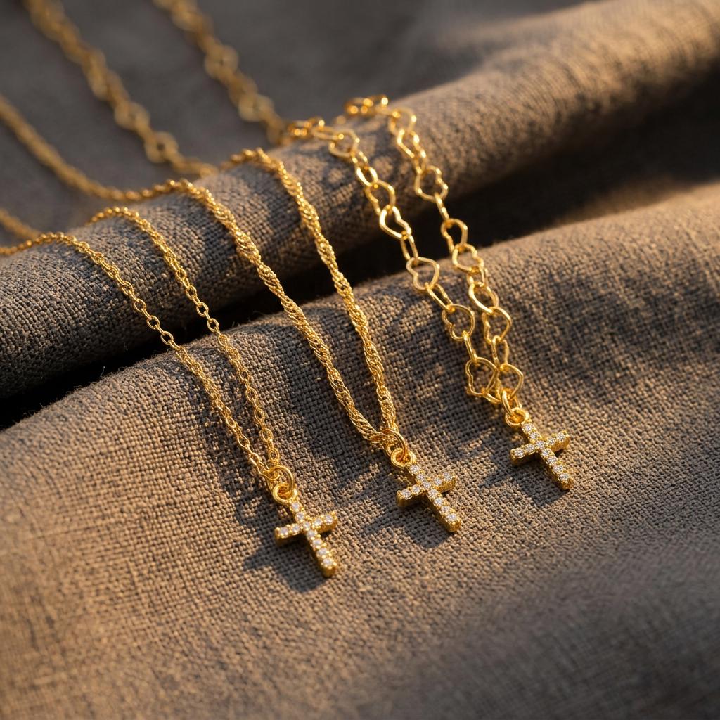 Dainty Cross Necklace,Diamond Cross Necklace,Communion Gift, Religious Jewelry,Pave Cross Necklace,Baptism Gift,Gold Cross Pendant, Mom Gift