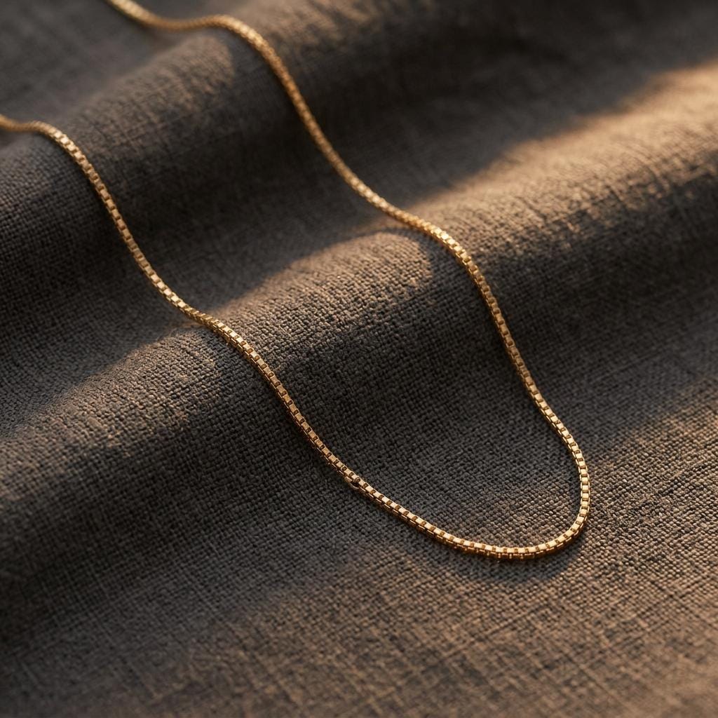 Sterling Silver Box Chain Necklace:  Gold Necklace, Minimalist Necklace, Dainty Layering Chain, Gift for Her,Mom,Grandma