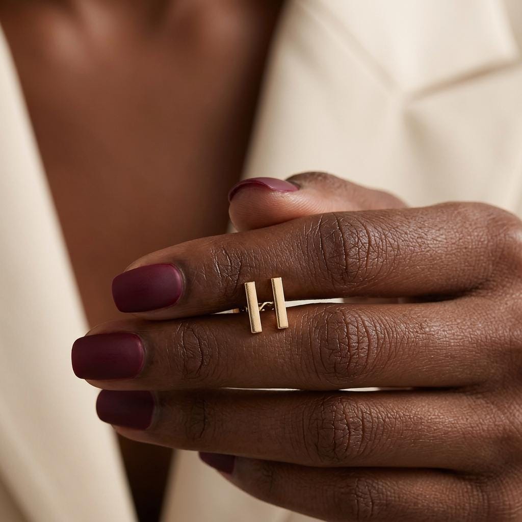 Gold Bar Stud Earrings, Minimalist Line Earrings for Women, 18K Gold Plated Everyday Jewellery Gift for Mum Her Women