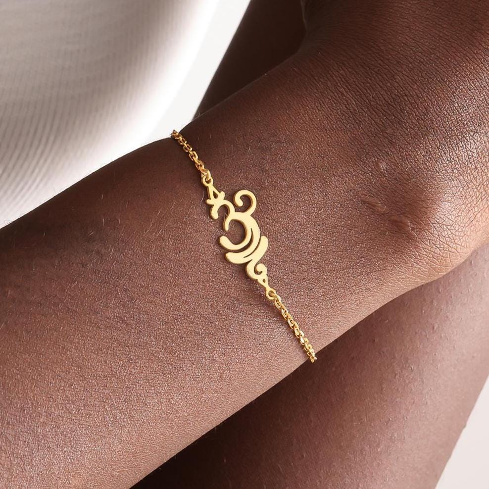 Sterling Silver Breathe Bracelet, Spiritual Yoga Bracelet, Meditation Jewelry for Women, Peaceful Symbol Bracelet, Gift for Yoga Lover