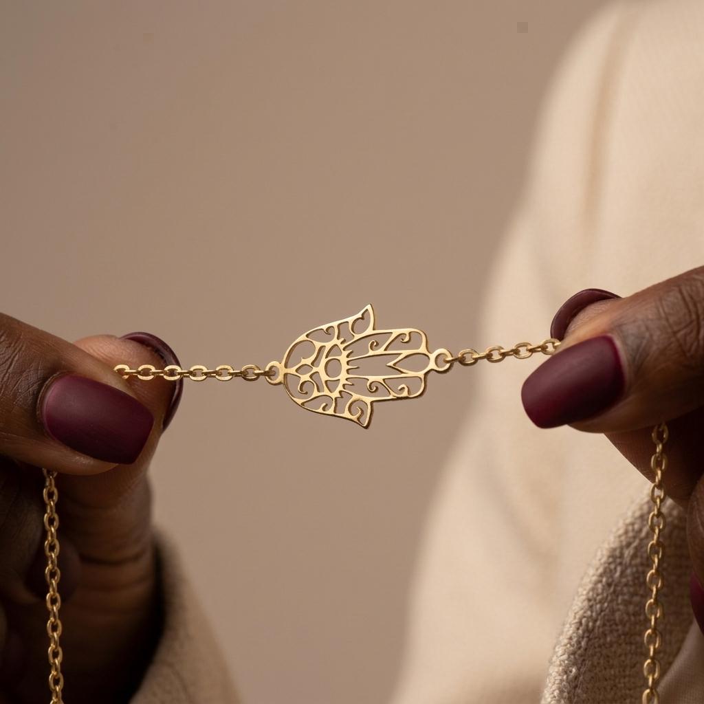 Gold hamsa bracelet everyday jewelry Dainty Hamsa hand bracelet,Protection Bracelet,Religious Judaica Mothers Day Gift For Mom,Grandma