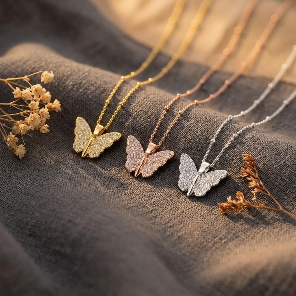 Butterfly Name Necklace  Custom Charm Necklace • Trendy Personalized Jewelry • Gifts For Mum, Mothers Day Gift, Nana  Gift