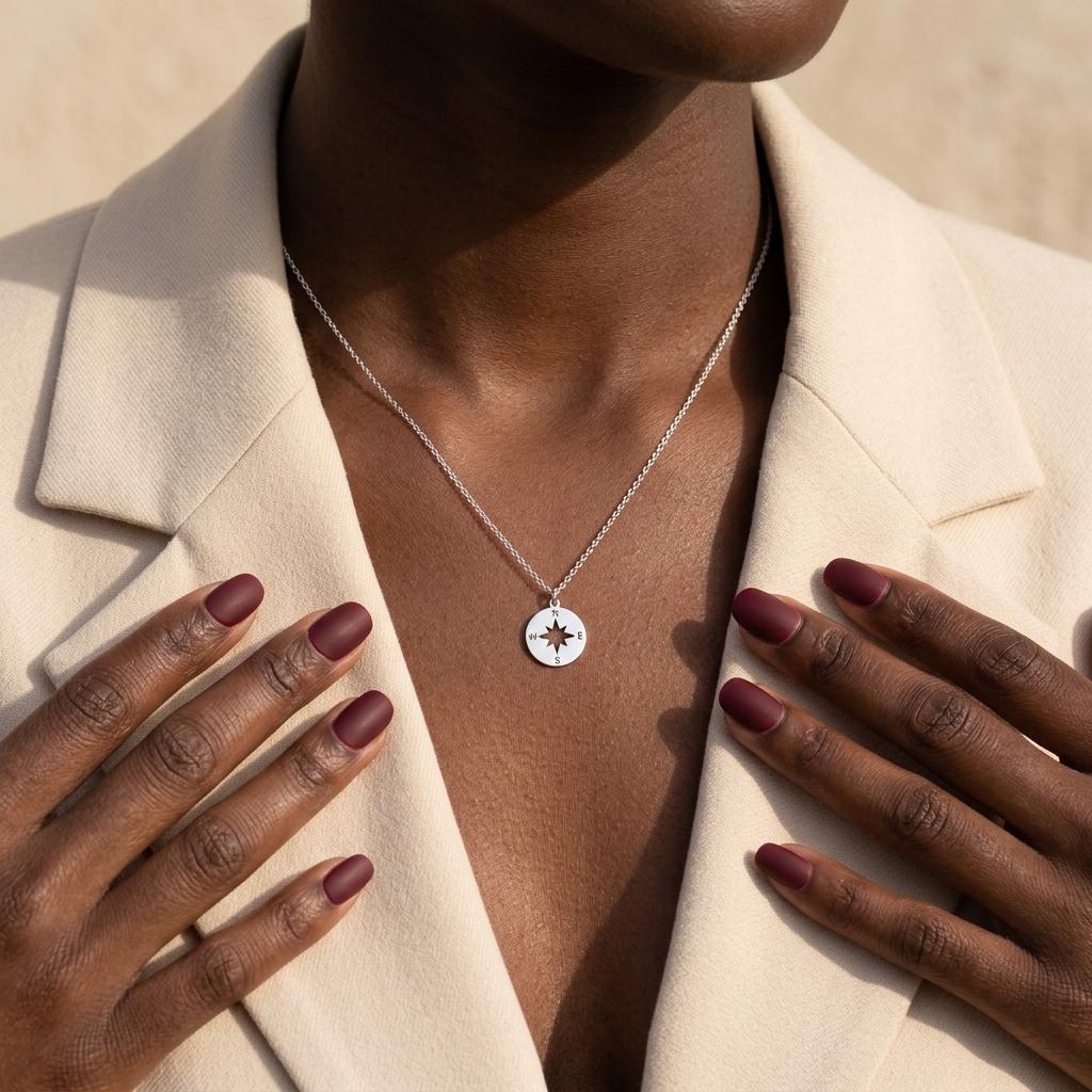 Tiny Compass Necklace - Sterling Silver Tiny Compass Necklace - Tiny Compass Pendant - Graduation Necklace - Travel Jewelry - Dainty Compass